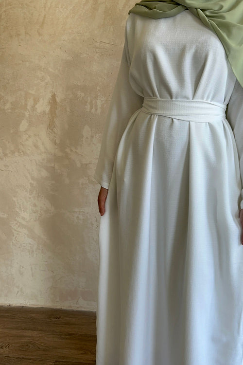 White textured Dress