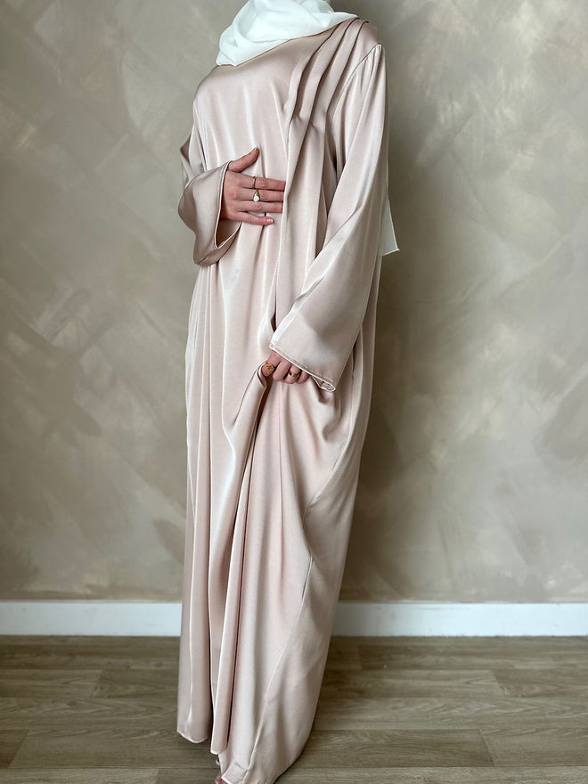 Dounia pleated dress: Pale rose
