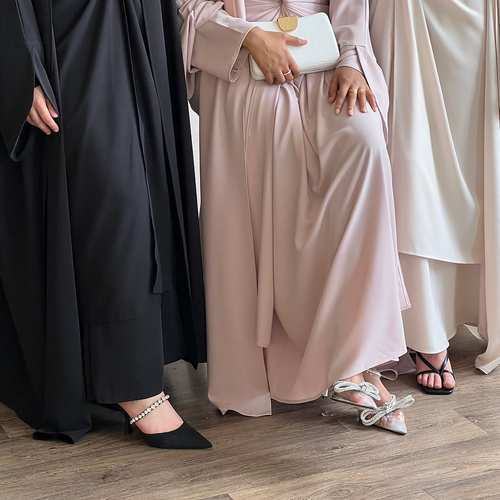 ZAHRA open abayah:dusky rose