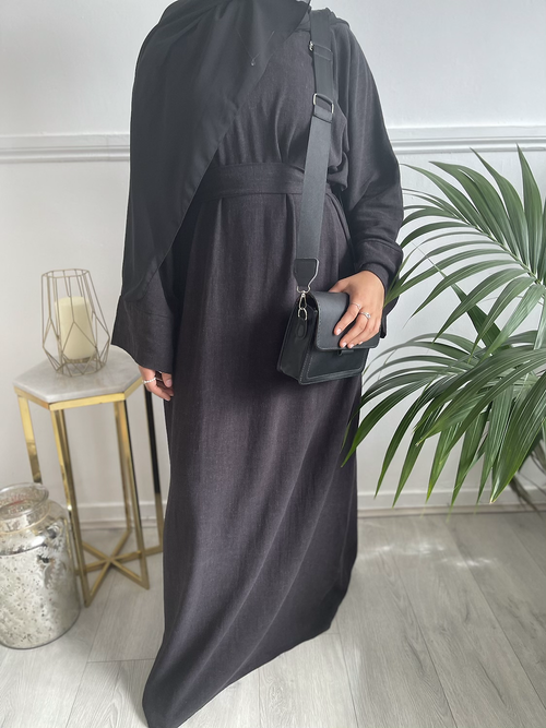 Charcoal linen abayah