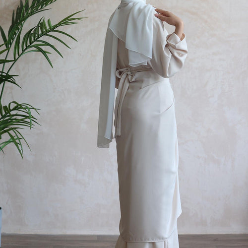 ZAHRA wrap dress ZIP: nude
