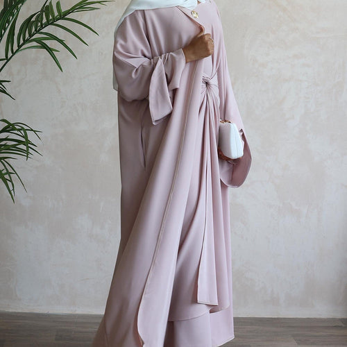 ZAHRA open abayah:dusky rose