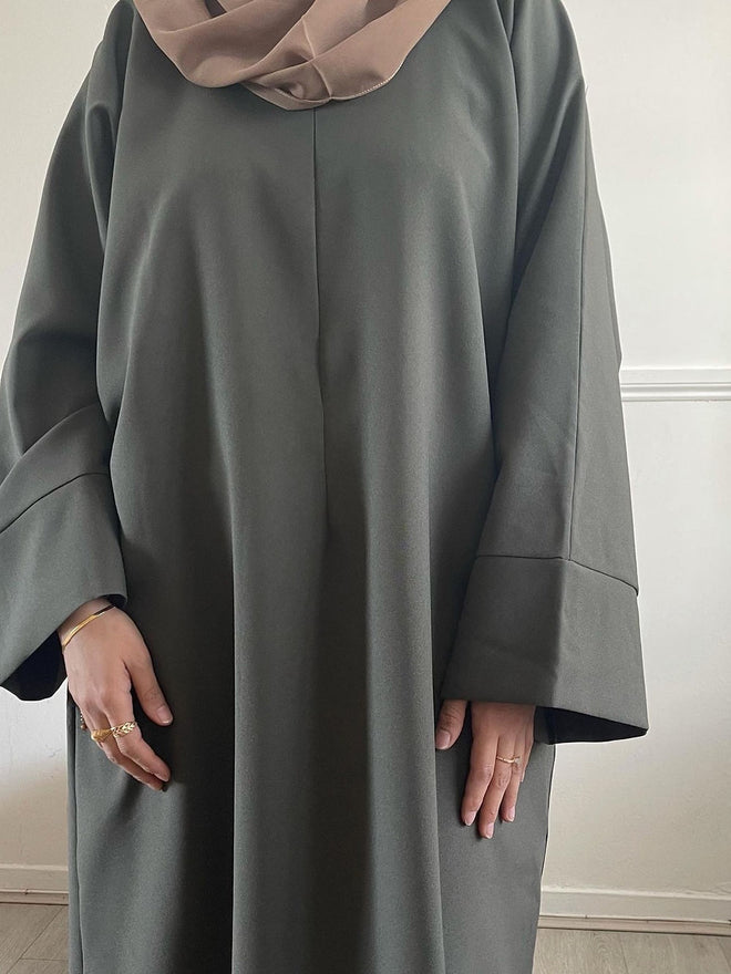 Khaki Basics Zip abayah