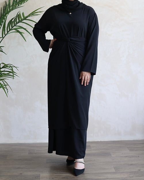 ZAHRA wrap dress: black