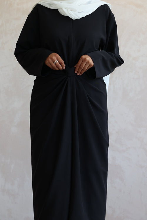 ZAHRA wrap Zip dress - Black