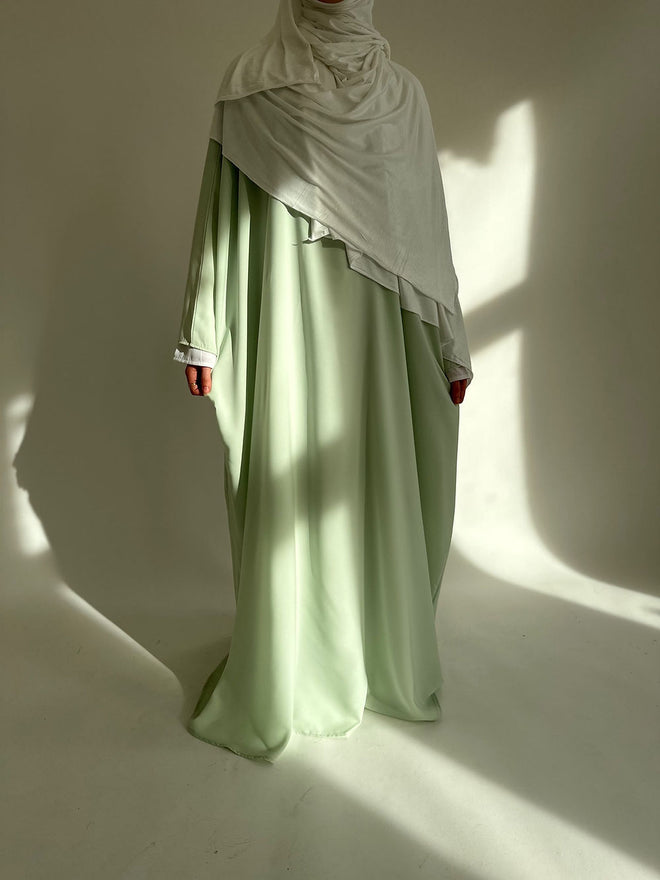 Mint green butterfly abayah