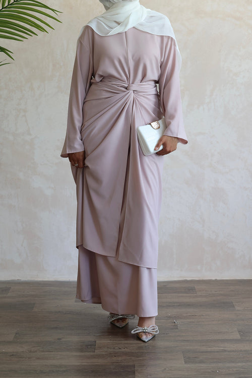ZAHRA wrap Zip dress - dusky rose
