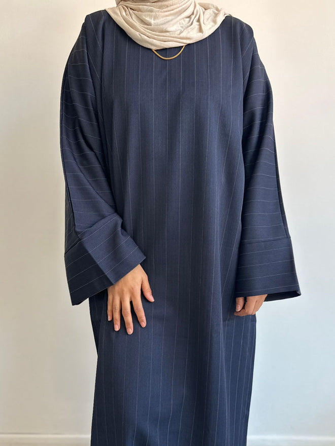 Navy Striped abayah