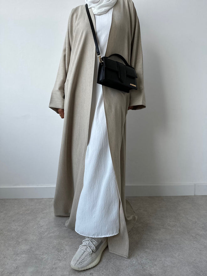 Cream coat abayah 2.0
