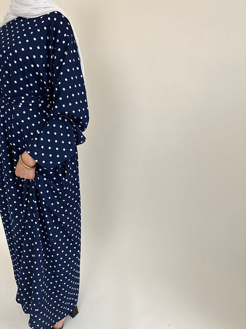 Navy polka dot dress