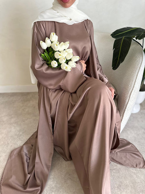 ZAHRA open abayah: Mocha