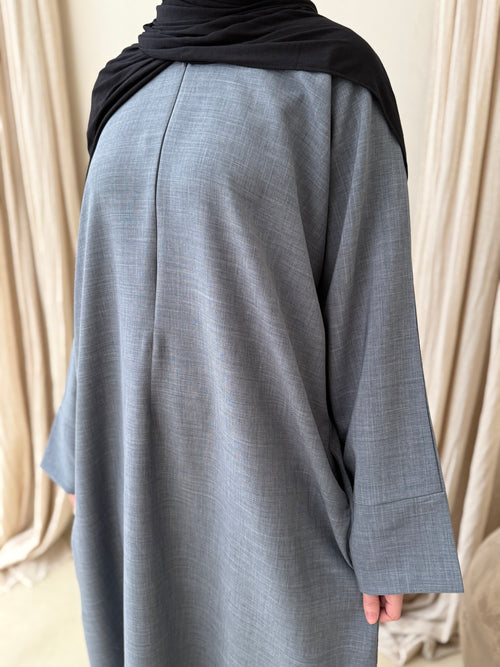 Ramadan Charcoal-Blue ZIP abayah
