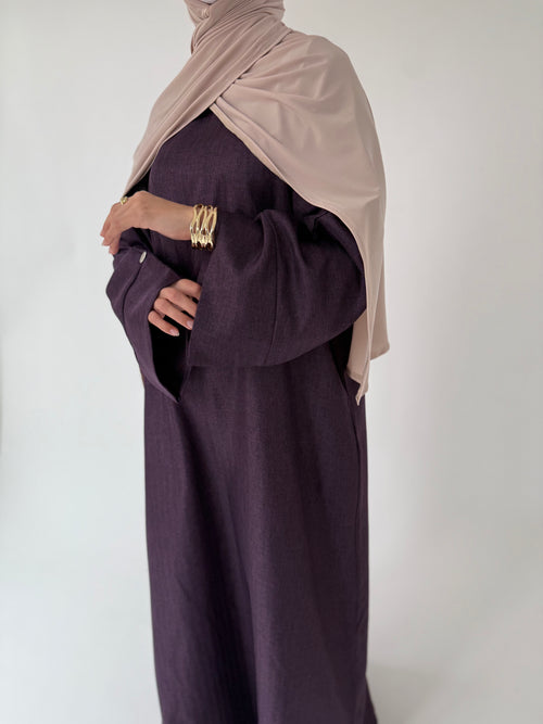 Dark Purple Herringbone abayah