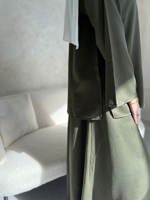 Khaki co-ord skirt set