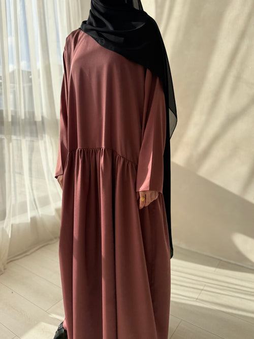 Dusty Pink ruched hem dress