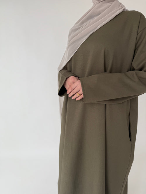 Khaki narrow sleeve abayah