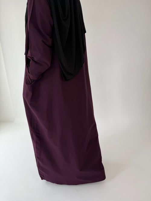 Dark purple narrow sleeve abayah