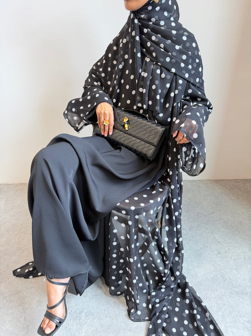 Black polka-dot 2-piece Set