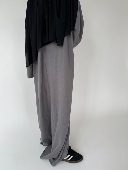 Shadow grey Linen abayah
