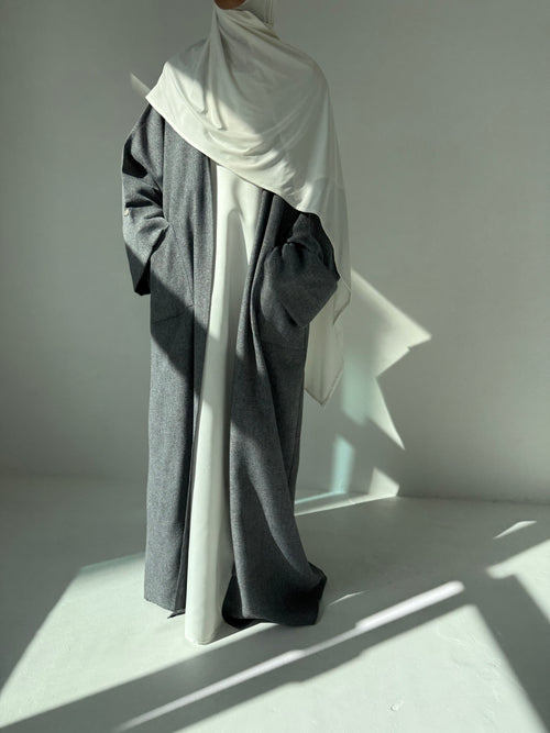 Charcoal textured open Abayah