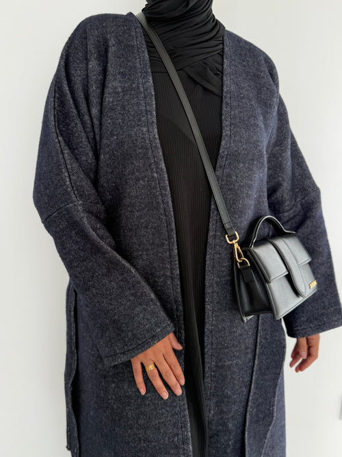 Denim-look Wool Coat abayah