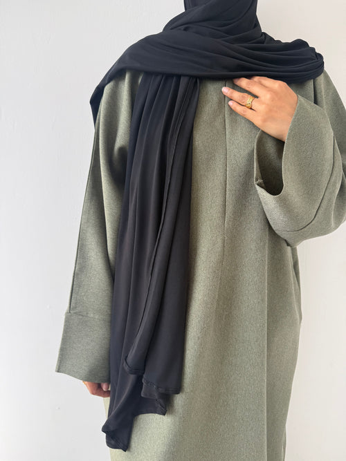 Khaki leaf ZIP abayah