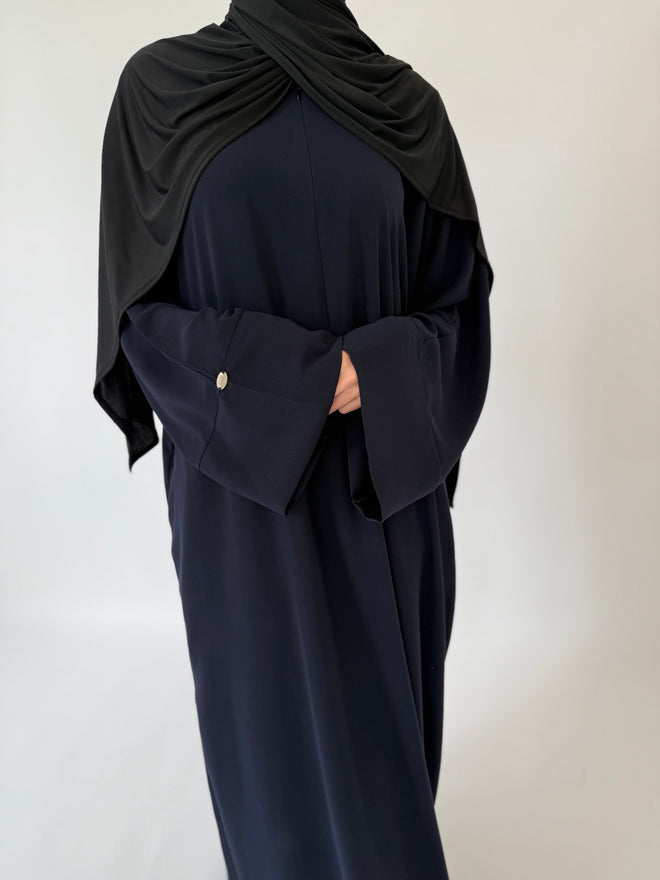 Soft navy Zip abayah