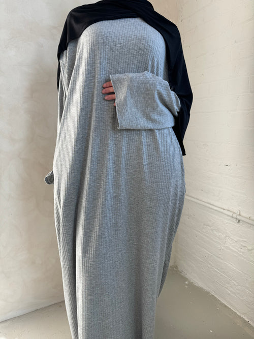 Grey Ribbed Dress