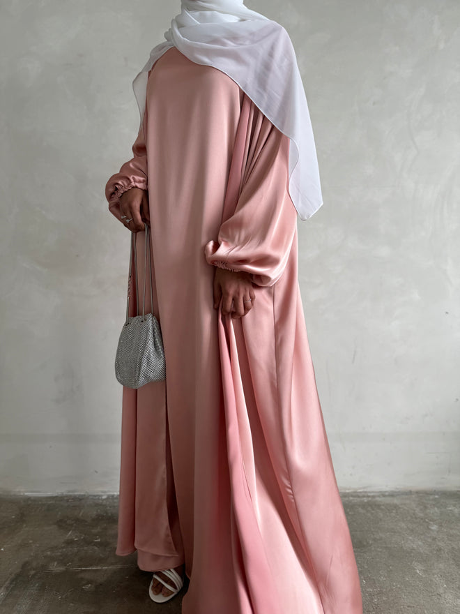 Roseate Satin balloon-sleeve Set