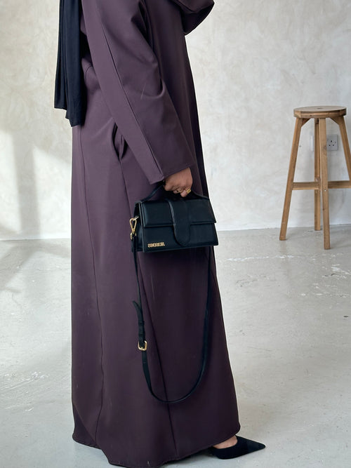 Brown stitch abayah