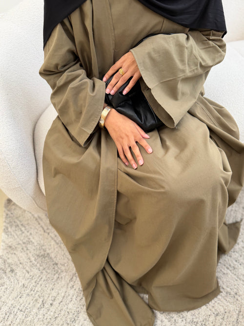 Khaki Cotton abayah set