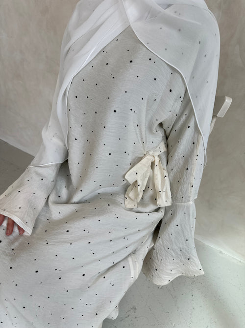 Polka dot bell-sleeve dress