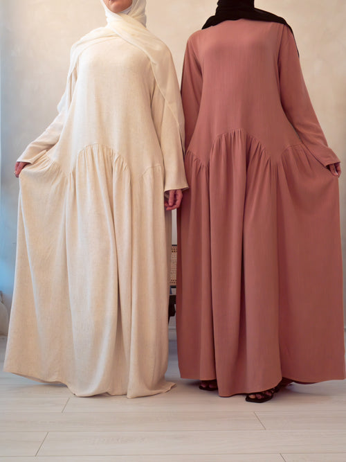 Linen Petal dress: Dusty Pink