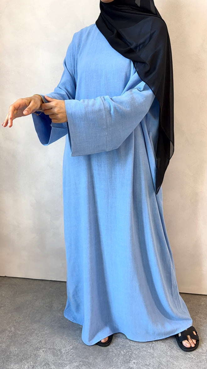 Blue Azure Linen abayah