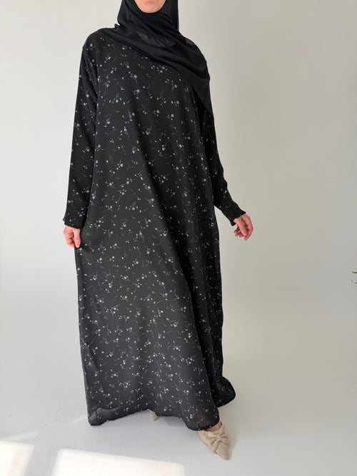 Black floral print dress