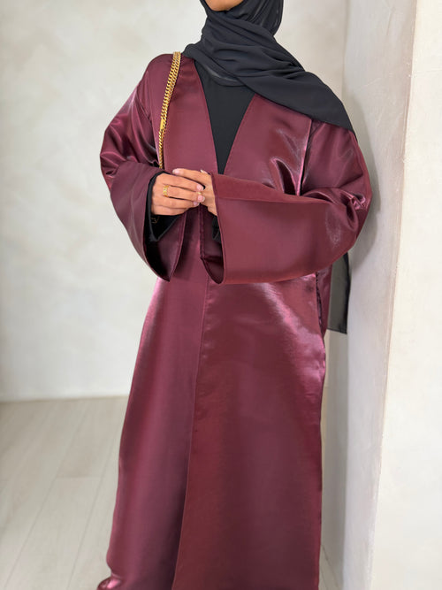 Cherry Organza abayah (3-piece Set)
