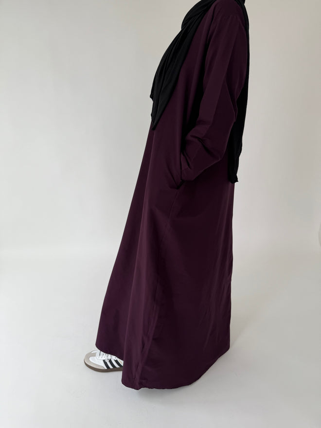 Dark purple narrow sleeve abayah