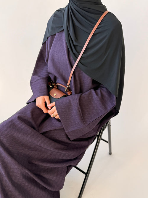 Plum Pinstripe abayah