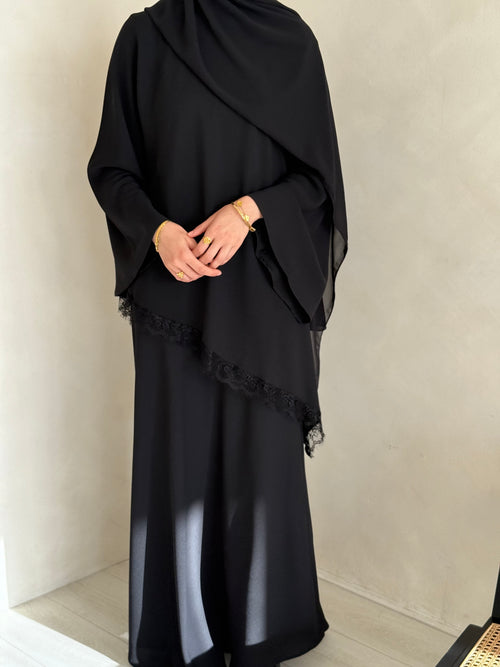 Black-swan Lace Asymmetrical set