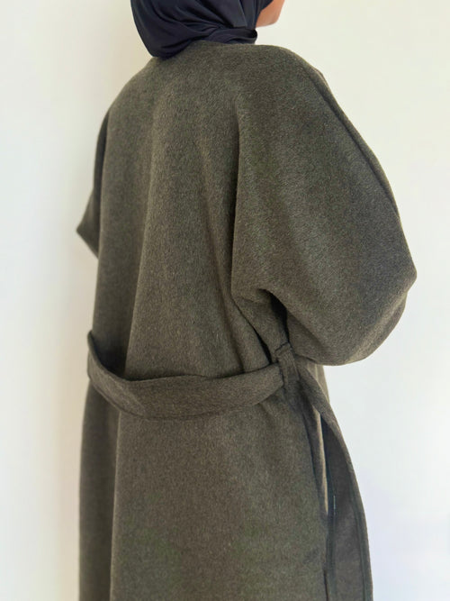 Dark Green Wool Coat abayah