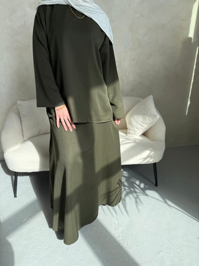 Khaki co-ord skirt set