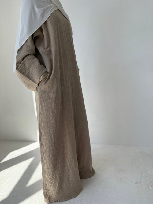 Beige Cotton Abayah