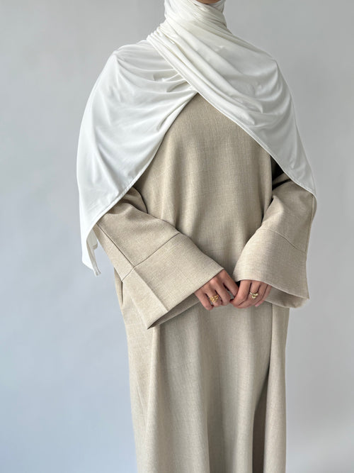 Cream Textured abayah