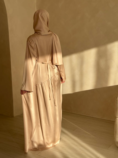 Sahara Satin dress Set: Oyster