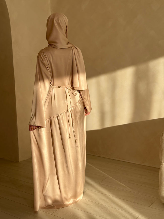 Sahara Satin dress Set: Oyster