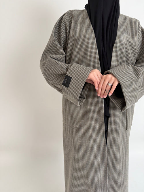 Checkered Wool Open abayah