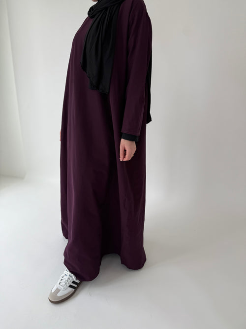 Dark purple narrow sleeve abayah