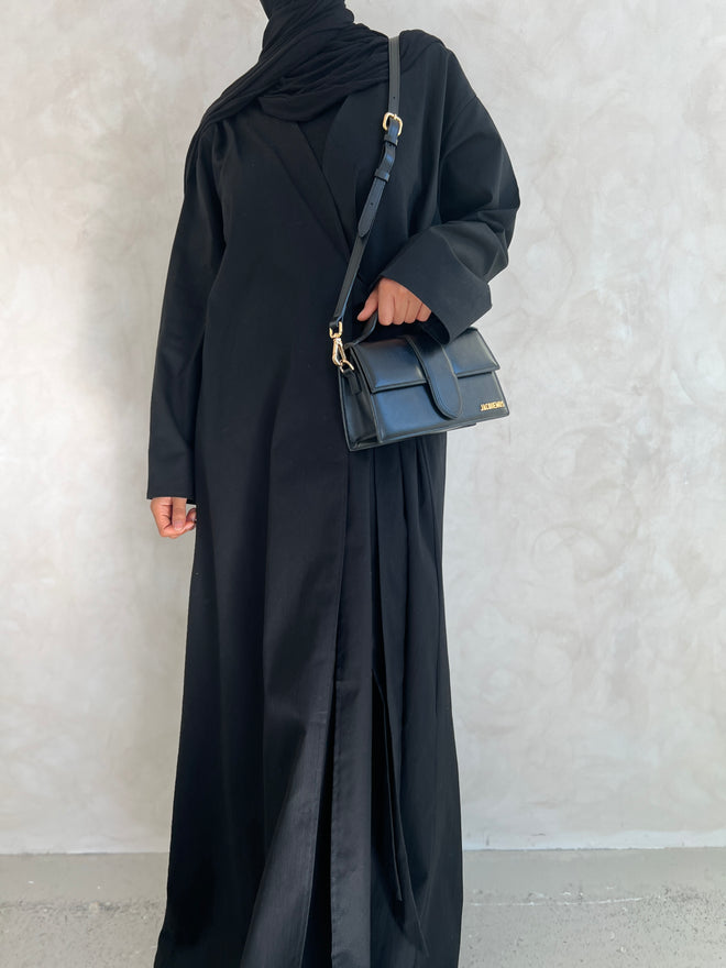 Black Denim Trench abayah