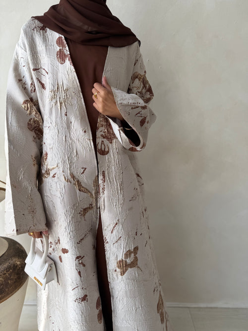 Brown Jacquard 2-piece Set