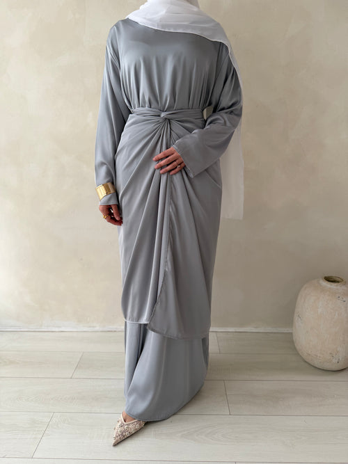 ZAHRA wrap 3-piece set: Sliver